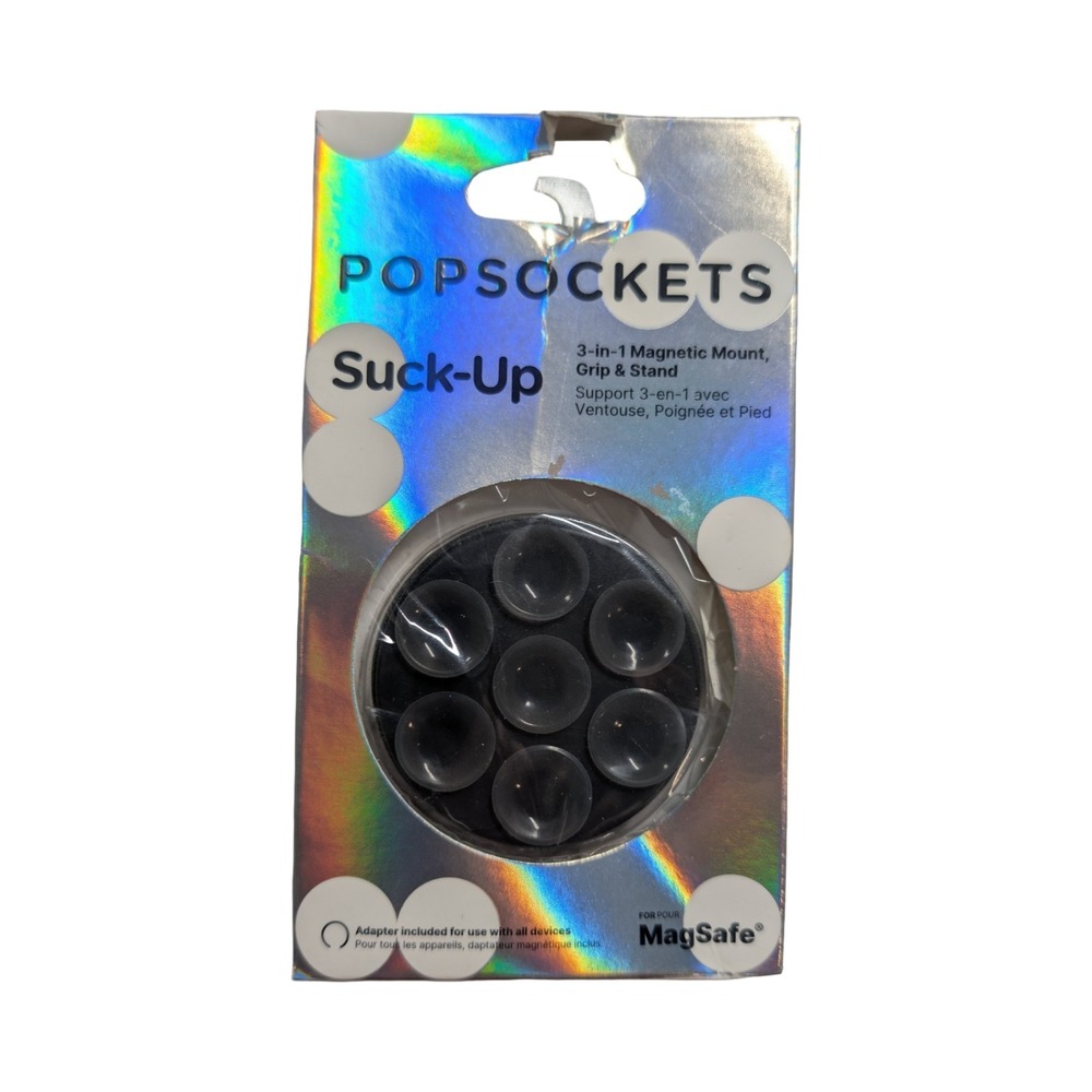 9-O PopSockets Suck-Up Suction MagSafe Phone Grip & Stand - Black